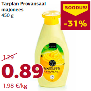 Allahindlus - Tarplan Provansaal majonees 450 g