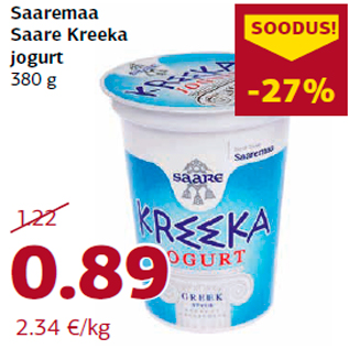 Allahindlus - Saaremaa Saare Kreeka jogurt 380 g