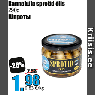 Allahindlus - Rannaküla sprotid õlis 290g