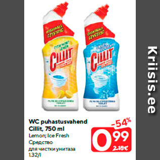 Allahindlus - WC puhastusvahend Cillit, 750 ml