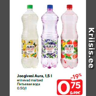 Allahindlus - Joogivesi Aura, 1,5 l