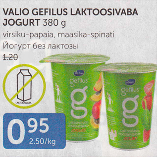 Allahindlus - VALIO GEEFILUS LAKTOOSIVABA JOGURT 380 G