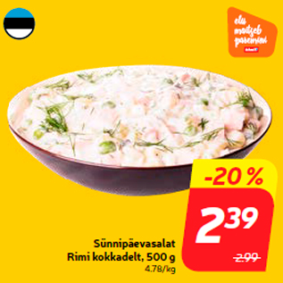 Allahindlus - Sünnipäevasalat Rimi kokkadelt, 500 g