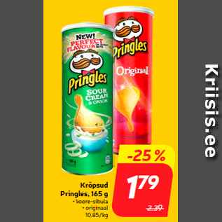 Allahindlus - Krõpsud Pringles, 165 g