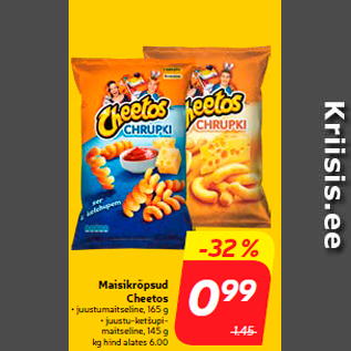 Allahindlus - Maisikrõpsud Cheetos