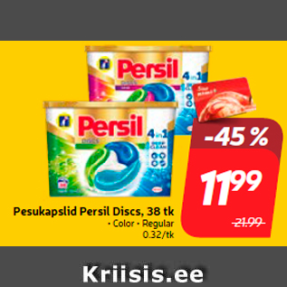 Allahindlus - Pesukapslid Persil Discs, 38 tk