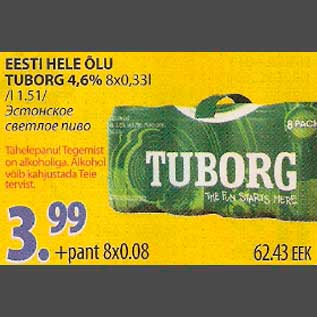 Allahindlus - Eesti hele õlu Tuborg