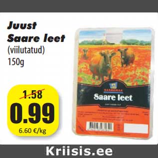 Allahindlus - Juust Saare leet (viilutatud) 150g