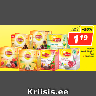 Allahindlus - Lipton teed, 20 pk*