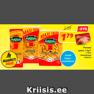 Allahindlus - Panzani pasta, 1 kg**