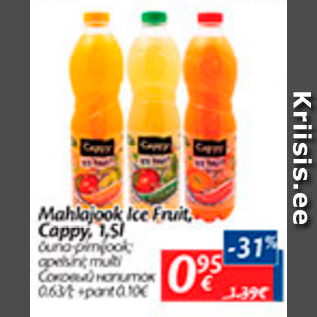 Allahindlus - Mahlajook Ice Fruit, Cappy, 1,5 l