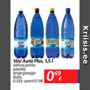 Allahindlus - Vesi Aura Plus, 1,5 l