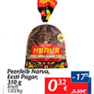 Allahindlus - Peenleib Narva, Eesti Pagar, 310 g