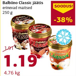 Allahindlus - Balbiino Classic jäätis