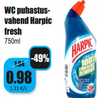 Allahindlus - WC puhastusvahend Harpic fresh