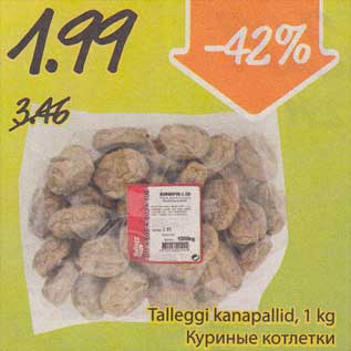 Allahindlus - Talleggi kanapallid, 1 kg