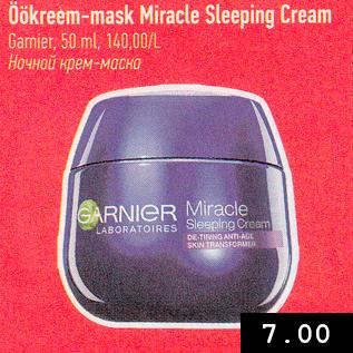 Allahindlus - Öökreem-mask Miracle Sleeping Cream