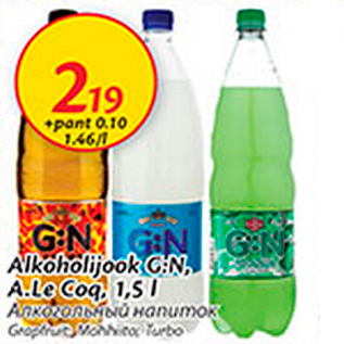 Allahindlus - Alkoholijook G:N, A.Le Cog, 1,5 l