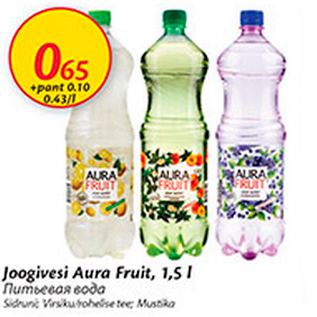 Allahindlus - Joogivesi Aura Fruit, 1,5 l