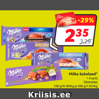 Allahindlus - Milka šokolaad*