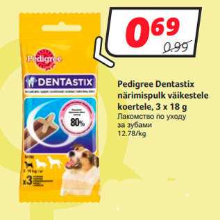 Allahindlus - Pedigree Dentastix närimispulk väikestele koertele, 3 x 18 g