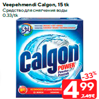 Allahindlus - Veepehmendi Calgon, 15 tk