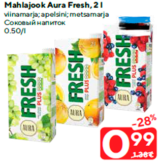 Allahindlus - Mahlajook Aura Fresh, 2 l