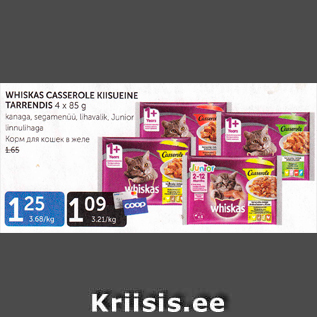 Allahindlus - WHISKAS CASSEROLE KIISUEINE TARRENDIS 4 x 85 g