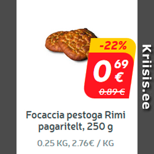 Allahindlus - Focaccia pestoga Rimi pagaritelt, 250 g**