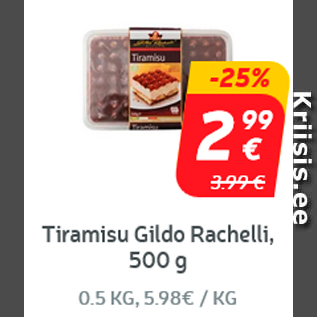 Allahindlus - Tiramisu Gildo Rachelli, 500 g