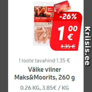 Allahindlus - Väike viiner Maks&Moorits, 260 g