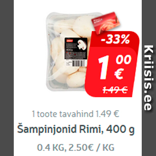 Allahindlus - Šampinjonid Rimi, 400 g