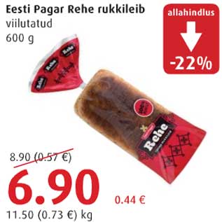 Allahindlus - Eesti Pagar Rehe rukkileib