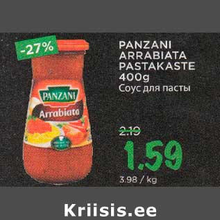 Allahindlus - PANZANI ARRABIATA PASTAKASTE 400g