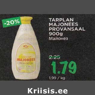 Allahindlus - TARPLAN MAJONEES PROVANSAAL 900g