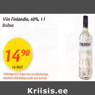 Allahindlus - Viin Finlаndiа,40%, 1 l