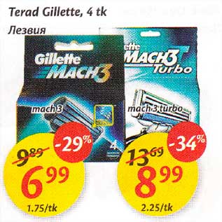 Allahindlus - Terad Gillette, 4 tk