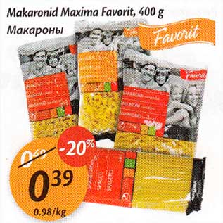 Allahindlus - Makaronid Маxima Favorit,400 g