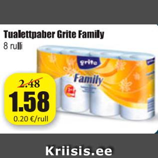 Allahindlus - Tualettpaber Grite Family