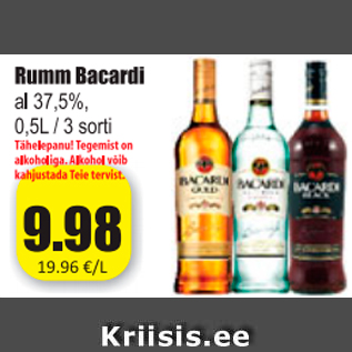 Allahindlus - Rumm Bacardi