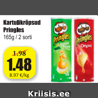 Allahindlus - Kartulikrõpsud Pringles