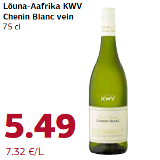 Allahindlus - Lõuna-Aafrika KWV Chenin Blanc vein 75 cl