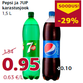 Allahindlus - Pepsi ja 7UP karastusjook 1,5 L