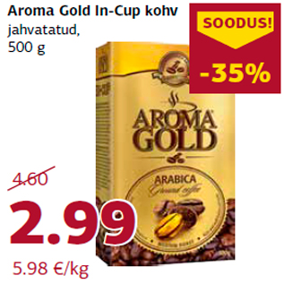 Allahindlus - Aroma Gold In-Cup kohv