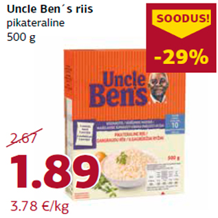 Allahindlus - Uncle Ben´s riis