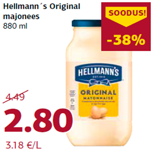 Allahindlus - Hellmann´s Original majonees 880 ml