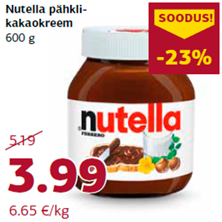 Allahindlus - Nutella pähklikakaokreem 600 g