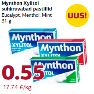 Allahindlus - Mynthon Xylitol suhkruvabad pastillid