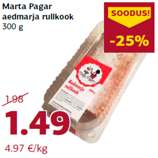 Allahindlus - Marta Pagar aedmarja rullkook 300 g