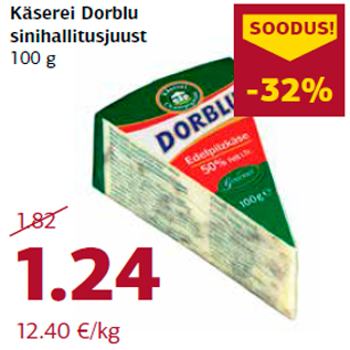 Allahindlus - Käserei Dorblu sinihallitusjuust 100 g